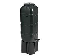 Slimline Water Butt & Stand 100L Black Space Saving Freestand Waterbutt & Filler