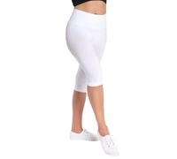 SlimMe High Waist Tummy Control Capri Shaper | Shapewear by SlimMe White Shapewear Medium