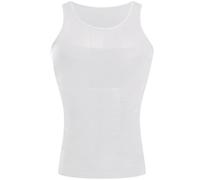 Slimming Compression Vest for Men - Sleeveless Body Shaper Undershirt. Tight Muscle Support. Invisible Skin Under Tops/T-Shirts. Gym Wear. 5 Colours. Non-Standard Size. See Size Guide. White