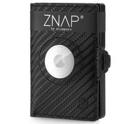 ZNAP Airtag Wallet Made of Premium Leather | Men's Credit Card Case | Wallet Men Small | RFID Blocking & Slim Wallet I Card Case, Air tag Purse Wallet Men - 8 Card Slots,Carbon
