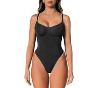slims Shapewear Tummy Control Bodysuit Thong or Brief: Sculpting Shaper Tank Top Shapewear Bodysuit: Snatched Waist Body Suit, Onyx Thong, 2X/3X