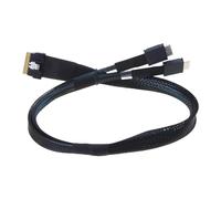 SlimSAS SFF-8654 8X to Oculink SFF-8611 4X 4ix2 Cable for Fast Data Transfer in Research and Finance Applications Fast Data Transmission