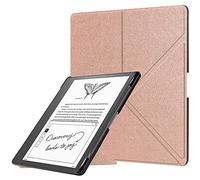 Slimshell Case for Kindle Scribe 10.2” 2022 Released, Origami Standing Lightweight PU Leather Stand Smart Cover with Auto Sleep Wake Feature for Kindle Scribe 10.2 inch with Pen Holder (Rose Gold)