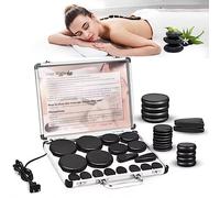 SLIMSTY Hot Stones Massage Set, 18 Pcs Basalt Stones with Heater Kit, Whole Body Relaxation, Stress Relief, Pain Relief