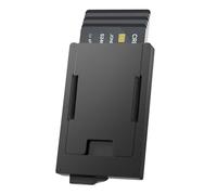 Slimwalt Mens Wallets, Minimalist Wallet with Smart Card Slot for 10-20 Cards, Slim Pop Up Credit Card Holder RFID Blocking, Metal Durable Expandable Backplate Minimalist Smart Wallet for Men, Black