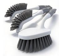 SLinBeiBy 3 Pack Hard Bristle Scrub Brush Set, Heavy Duty Cleaning Brushes with Ergonomic Handle, Specifically Designed for Bathroom, Shower, Bathtub, Tub, Carpet, Floor, Grout, Tile