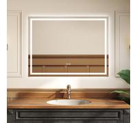 Sline 1000X600mm Bathroom Led Mirror With Shaver Socket,bluetooth,anti-Fog,dimmable 3 Colour,memory Function,touch Switch