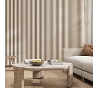 Sline 1PCS Acoustic Slat Wall Panels MDF Wood with Felt Backing - Decorative Sound Absorbing Wall Cladding Home Interiors & Studios 240x60cm Natural oak