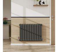 SLINE 600X804mm Round Head 2 Column Radiators Timeless Cast Iron Style Anthracite