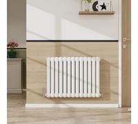 SLINE 600X804mm Round Head 2 Column Radiators Timeless Cast Iron Style White