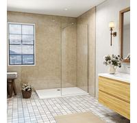 SLINE 760X1900mm Walk In Wet Room Shower Enclosure 8mm Nano Glass Screen With 1200X760mm Shower Tray