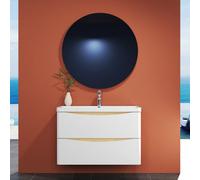 Sline 800mm Wall-Hung White Bathroom Vanity Unit With Integrated Sink,2 Soft-Close Drawers For Storage