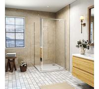 SLINE 800X800X1850mm Pivot Shower Door Enclosure Cubicle With 800X800mm Shower Tray