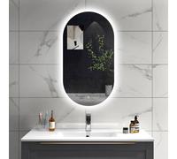 Sline Oval Bathroom Led Mirror 600X800mm With Demister Pad,dimmable White Lights,touch Control,memory Function,ip44 Rated