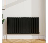 Sline Radiator Horizontal Double Panel Flat Black Designer Radiator 600X1156mm