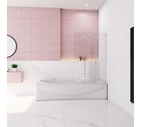 SLINE SANITARY 1000x1400mm Hinged 3 Fold Folding Shower Bath Screen Safety Tempered Glass Panel