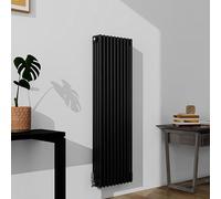 SLINE SANITARY 1500x470mm Cast Iron Style Traditional 4 Column Vertical Black Central Heating Radiator