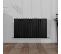 SLINE SANITARY 600x1020mm Horizontal Radiator Black Double Modern Flat Panel Central Heating Radiator