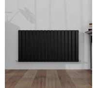 SLINE SANITARY 600x1156mm Horizontal Radiator Black Double Modern Flat Panel Central Heating Radiator