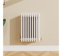 SLINE SANITARY 600x425mm Cast Iron Style Traditional 4 Column Horizontal White Central Heating Radiator