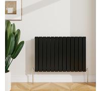 SLINE SANITARY 600x884mm Horizontal Radiator Black Double Modern Flat Panel Central Heating Radiator