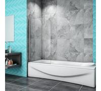 SLINE SANITARY 800X1400mm Chrome 180?Pivot Bath Shower Screen & Seal Great Value FA235