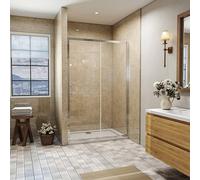 SLINE SANITARY Bathroom Sliding Shower Enclosure Shower Screen Walk in 6mm Glass Door Cubicle 1200mm