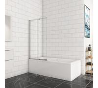 SLINE SANITARY Modern Sliding Shower Screen Over Bath Straight Framed Glass Door Panel 800X1400
