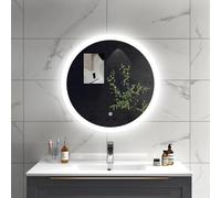 SLINE SANITARY Round Bathroom Mirror with LED Lights 60cm,Wall Mounted Vanity Mirror with Demister Pad,Dimmable white Lights,Touch Control & Memory Function,IP44 Rated,Type B