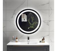 SLINE SANITARY Round Bathroom Mirror with LED Lights 60cm,Wall Mounted Vanity Mirror with Demister Pad,Dimmable white Lights,Touch Control & Memory Function,IP44 Rated,Type B