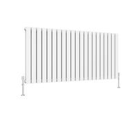 SLINE SANITARY White Flat Panel Designer Radiator 600x1428mm Horizontal Double Column Wall Mounted Central Heating Radiator for Bathroom & Living Room