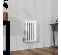 SLINE Timeless 2-Column Round Head Cast Iron-Style Radiators In White 600X384mm