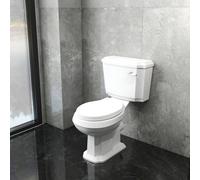 Sline White Traditional Close Coupled Toilet Wc Pan With Cistern And Soft Close Seat