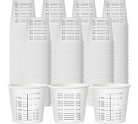 Sliner 100 Pcs 3 oz Graduated Paper Cups Disposable Wax Coated Medicine Cups Disposable Measuring Cups with Clear Measurements for Measuring Resin, Mixing Paint, Resin, Stain, Epoxy