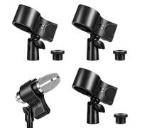 Sliner 3 Pcs Large Black Microphone Clips Adjustable Mic Holder for Microphones with Outer Diameter Range 1.26" from 2.3", with 5/8" Male to 3/8" Female Screw Adapter Mic Clip for Stand Accessories