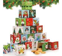 Sliner 48 Pcs DIY Christmas Advent Calendar Boxes Empty 24 Days Christmas Countdown Gift Boxes 2025 Cardboard Number Containers for Cookie Chocolate Candy Holiday Favors