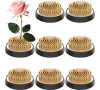 Sliner 8 Pcs 2 Inches Flower Frogs Round Brass Flower Holder Japanese Ikebana Vase Floral Frogs Flower Arranger Flower Fixed Tools Pin for Flower Arrangement Home DIY Craft
