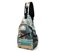 Sling Backpack Fashion Chest Bag Creative A Taxi Dog Printing Crossbody Backpacks for Men Women, style, 38x20cm, Full Printed Chest Bag