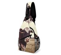 Sling Backpack Fashion Chest Bag Creative Animal Cow Printing Crossbody Backpacks for Men Women, style, 38x20cm, Full Printed Chest Bag