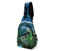Sling Backpack Fashion Chest Bag Creative Aquatic Biologicals Printing Crossbody Backpacks for Men Women, style, 38x20cm, Full Printed Chest Bag