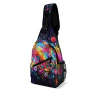 Sling Backpack Fashion Chest Bag Creative Bright Beautiful Colorful Art Printing Crossbody Backpacks for Men Women, style, 38x20cm, Full Printed Chest Bag