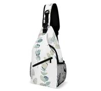 Sling Backpack Fashion Chest Bag Creative Eucalyptus Leaves Printing Crossbody Backpacks for Men Women, style, 38x20cm, Full Printed Chest Bag