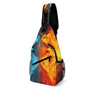 Sling Backpack Fashion Chest Bag Creative Fire Vs Ice Art Printing Crossbody Backpacks for Men Women, style, 38x20cm, Full Printed Chest Bag
