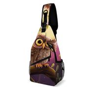 Sling Backpack Fashion Chest Bag Creative Owl Printing Crossbody Backpacks for Men Women, style, 38x20cm, Full Printed Chest Bag
