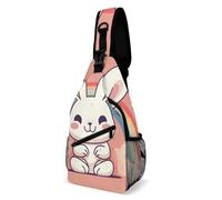 Sling Backpack Fashion Chest Bag Creative Rainbow And Rabbit Printing Crossbody Backpacks for Men Women, style, 38x20cm, Full Printed Chest Bag