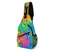Sling Backpack Fashion Chest Bag Creative Rainbow Color Abstract Printing Crossbody Backpacks for Men Women, style, 38x20cm, Full Printed Chest Bag