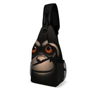 Sling Backpack Fashion Chest Bag Creative Red Eyed Monkey Printing Crossbody Backpacks for Men Women, style, 38x20cm, Full Printed Chest Bag