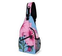 Sling Backpack Fashion Chest Bag Creative Two Hibiscus Flowers Printing Crossbody Backpacks for Men Women, style, 38x20cm, Full Printed Chest Bag