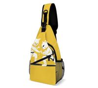 Sling Backpack Fashion Chest Bag Creative Yellow And White Fight Printing Crossbody Backpacks for Men Women, style, 38x20cm, Full Printed Chest Bag