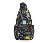 Sling Backpack, for Back to School Algebra Black, Multipurpose Crossbody Shoulder Bag Travel Hiking Daypack Anti-Theft Rucksack